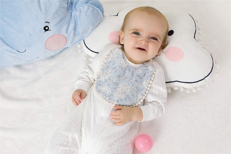GZMM Baby Bib for Girls,Reversible Waterproof Handmade Natural Cotton Baby Drool Bib 0-12 Months 3 Pack - Image 3
